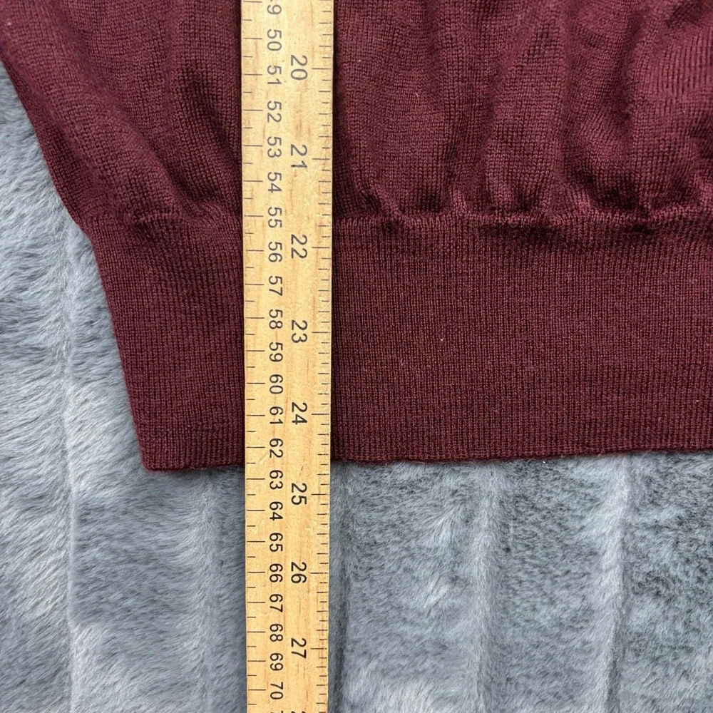 Polo Ralph Lauren Mens Burgundy Washable Merino Wool Crewneck Sweater Small